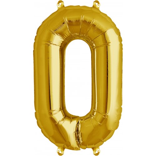 Gold Number 0 Foil Balloon (41cm)